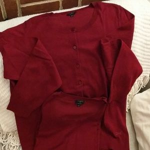 Talbots 1x wine twin-set